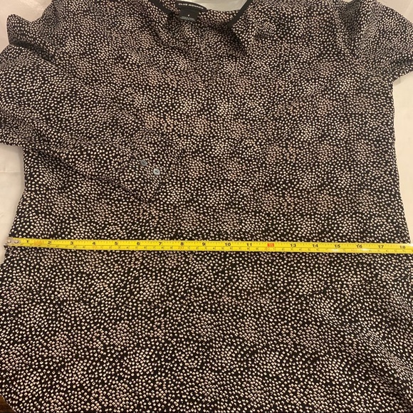 Club Monaco black and cream dots silk V neck Dress with  pockets - Picture 9 of 14